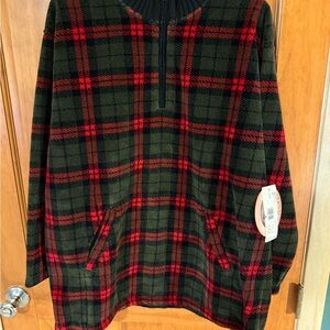 Jones New York Women's Zip Up Jacket - Red and Black Plaid